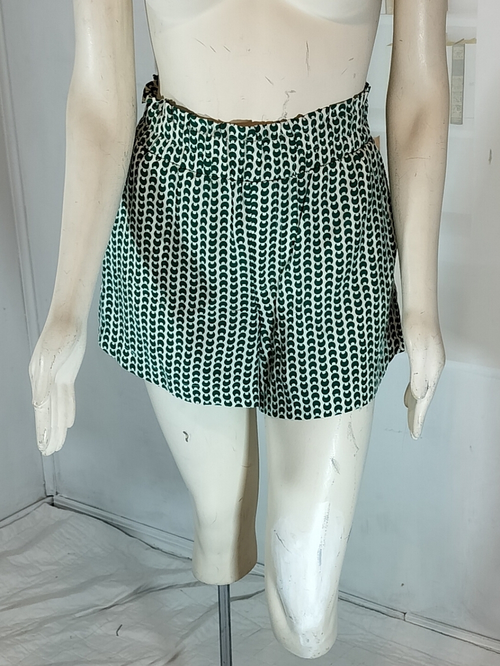a new day Green & White High-Waist Patterned Shorts